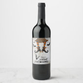 Funny Witches Legs Wied Halloween Wijn Etiket (Voorkant)