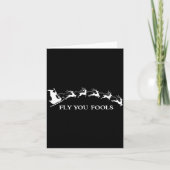 Funny Witchy Wizard Fly You Fools Sleighing Christ Kaart (Voorkant)