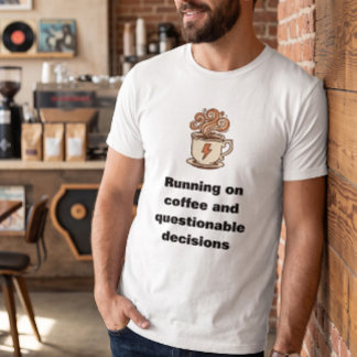 Funny witte grafische T-shirt voor mannen met 'Run