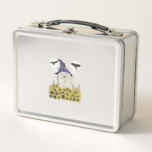 Funny Witte Kat in Heksenhoed Vintage Halloween Zo