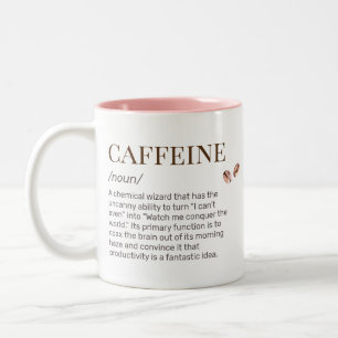 Funny Witty Coffee Lover Cafeïne Humor Dictionary Tweekleurige Koffiemok