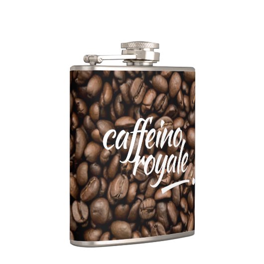 Funny Witty Pun Caffeino Royale Heupfles (Rechts)