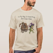 Funny Wizard Frog Hoarding Books Reading T-shirt (Voorkant)