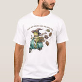 Funny Wizard Frog Hoarding Books Reading T-shirt (Voorkant)