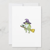 Funny Wizard Frog Rides A Broomstick Illustration Kaart (Voorkant)