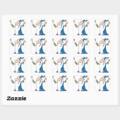 Funny Wizard Vierkante Sticker (Vel)
