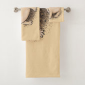 Funny woestijn regen kikker cartoon illustratie bad handdoek (Insitu)