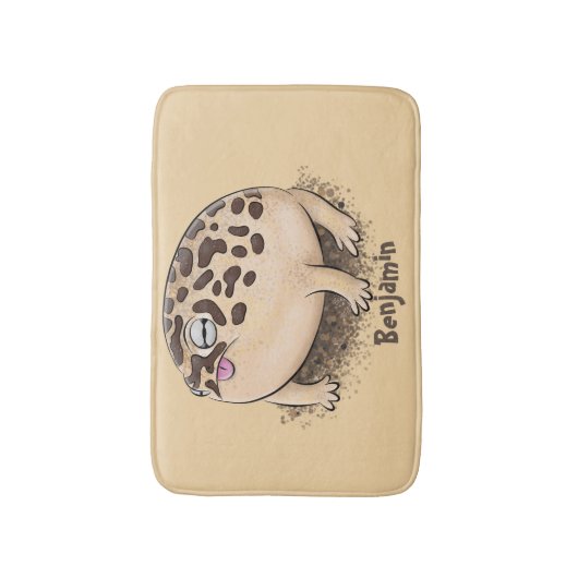 Funny woestijn regen kikker cartoon illustratie badmat (Voorkant Verticaal)