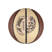 Funny woestijn regen kikker cartoon illustratie basketbal (Verticaal)