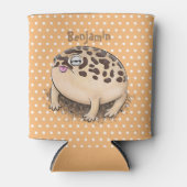 Funny woestijn regen kikker cartoon illustratie blikjeskoeler (Voorkant)