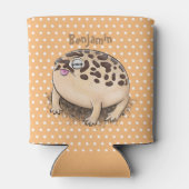 Funny woestijn regen kikker cartoon illustratie blikjeskoeler (Achterkant)