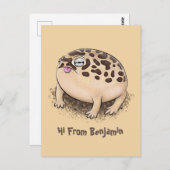 Funny woestijn regen kikker cartoon illustratie briefkaart (Voorkant / Achterkant)