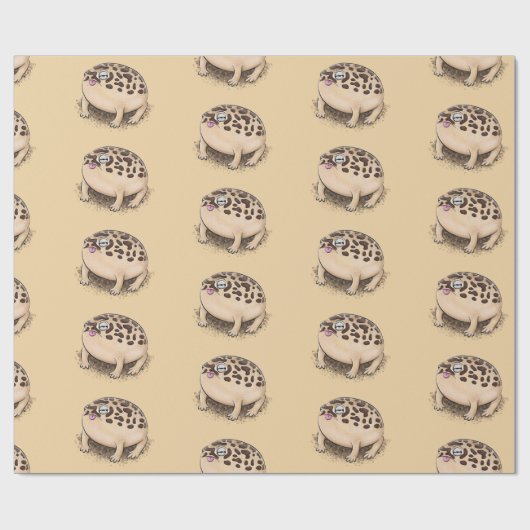 Funny woestijn regen kikker cartoon illustratie cadeaupapier (Vlak)