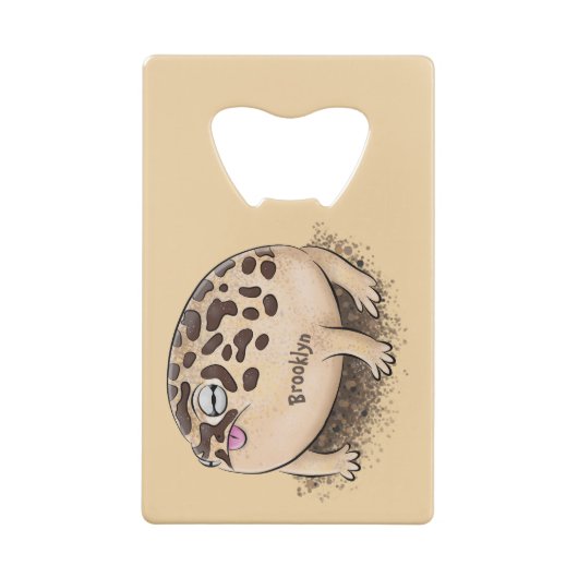 Funny woestijn regen kikker cartoon illustratie creditkaart flessenopener (Achterkant)