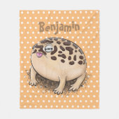 Funny woestijn regen kikker cartoon illustratie fleece deken (Voorkant)