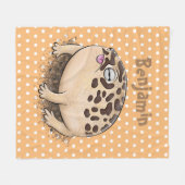 Funny woestijn regen kikker cartoon illustratie fleece deken (Voorkant (Horizontaal))