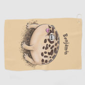 Funny woestijn regen kikker cartoon illustratie golfhanddoek (Horizontaal)