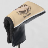 Funny woestijn regen kikker cartoon illustratie golfheadcover (3/4 voorkant)