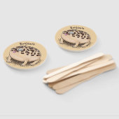 Funny woestijn regen kikker cartoon illustratie handwaaier (Niet-gemonteerd)