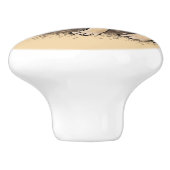 Funny woestijn regen kikker cartoon illustratie keramische knop (Zijkant)