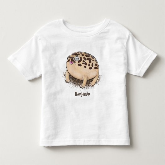 Funny woestijn regen kikker cartoon illustratie kinder shirts (Voorkant)