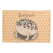 Funny woestijn regen kikker cartoon illustratie kussensloop (Achterkant)