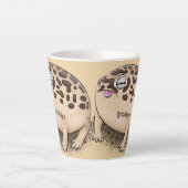 Funny woestijn regen kikker cartoon illustratie latte mok (Voorkant)