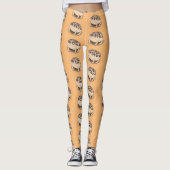Funny woestijn regen kikker cartoon illustratie leggings (Voorkant)