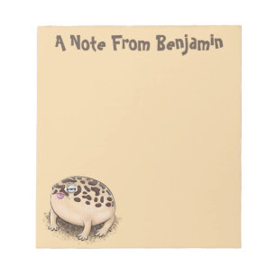 Funny woestijn regen kikker cartoon illustratie notitieblok