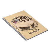 Funny woestijn regen kikker cartoon illustratie notitieboek (Rechterzijde)