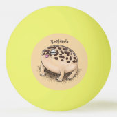 Funny woestijn regen kikker cartoon illustratie pingpongbal (Achterkant)
