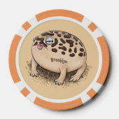 Funny woestijn regen kikker cartoon illustratie poker chips (Achterkant)