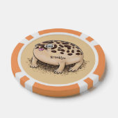 Funny woestijn regen kikker cartoon illustratie poker chips (Enkel)
