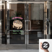 Funny woestijn regen kikker cartoon illustratie raamsticker (Kantoordeur)