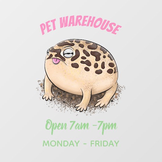 Funny woestijn regen kikker cartoon illustratie raamsticker (Vel)