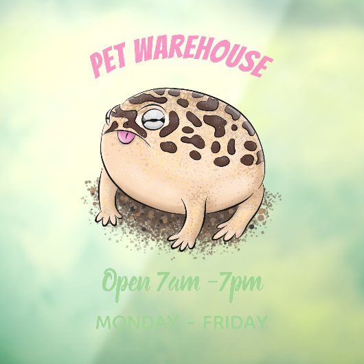 Funny woestijn regen kikker cartoon illustratie raamsticker (Vel 3)