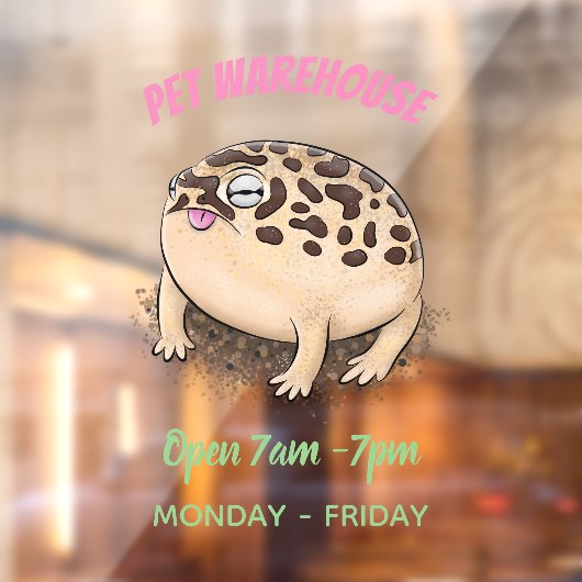 Funny woestijn regen kikker cartoon illustratie raamsticker (Vel 2)