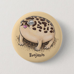 Funny woestijn regen kikker cartoon illustratie ronde button 5,7 cm