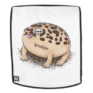 Funny woestijn regen kikker cartoon illustratie rugtassen