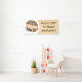 Funny woestijn regen kikker cartoon illustratie spandoek (Insitu)