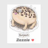 Funny woestijn regen kikker cartoon illustratie sticker (Vel)