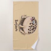 Funny woestijn regen kikker cartoon illustratie strandlaken (Voorkant)