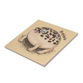 Funny woestijn regen kikker cartoon illustratie tegeltje (Zijkant)