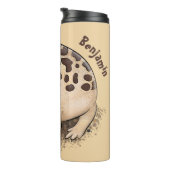 Funny woestijn regen kikker cartoon illustratie thermosbeker (Geroteerd rechts)