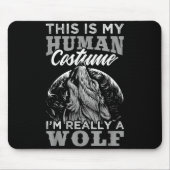 Funny Wolf Design Human Costume I'm A Wolf  Muismat (Voorkant)