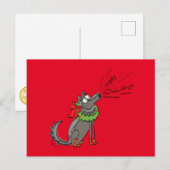 Funny Wolf Happy Howlidays Holiday Briefkaart (Voorkant / Achterkant)