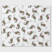 Funny Wolf Happy Howlidays Holiday Cadeaupapier (Vlak)