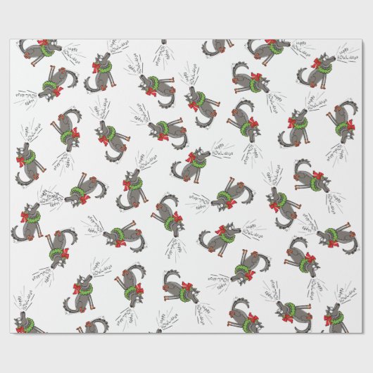 Funny Wolf Happy Howlidays Holiday Cadeaupapier (Vlak)