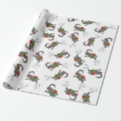 Funny Wolf Happy Howlidays Holiday Cadeaupapier (Uitgerold)