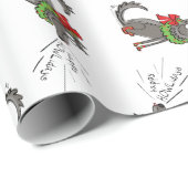 Funny Wolf Happy Howlidays Holiday Cadeaupapier (Rol Hoek)